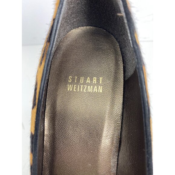 Stuart Weitzman Size 10 Leopard Print Calf Hair Platform Closed Toe 4.5" Heel - Picture 3 of 11